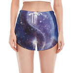 Woman Space Yin Yang Painting Print Women's Split Running Shorts