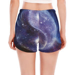 Woman Space Yin Yang Painting Print Women's Split Running Shorts