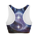 Woman Space Yin Yang Painting Print Women's Sports Bra