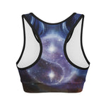 Woman Space Yin Yang Painting Print Women's Sports Bra