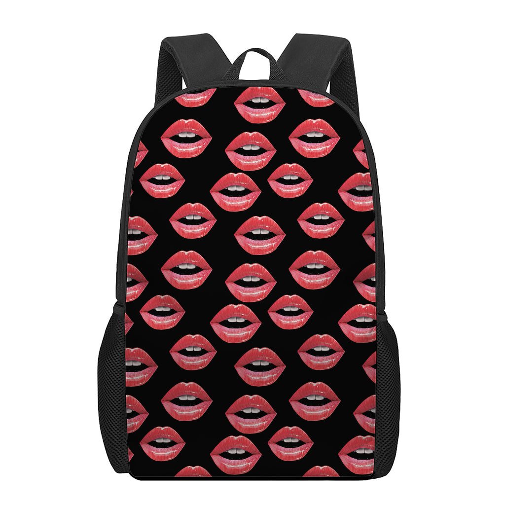 Women's Lips Pattern Print 17 Inch Backpack