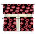 Women's Lips Pattern Print 3 Piece Kitchen Curtains