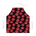 Women's Lips Pattern Print Adjustable Apron