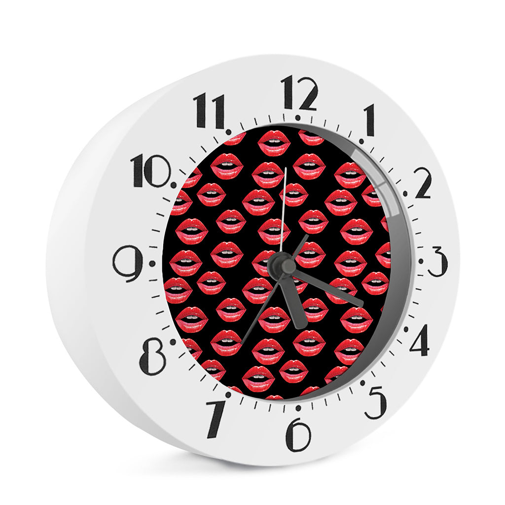 Women's Lips Pattern Print Alarm Clock