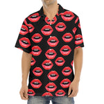 Women's Lips Pattern Print Aloha Shirt