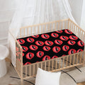 Women's Lips Pattern Print Baby Crib Sheet
