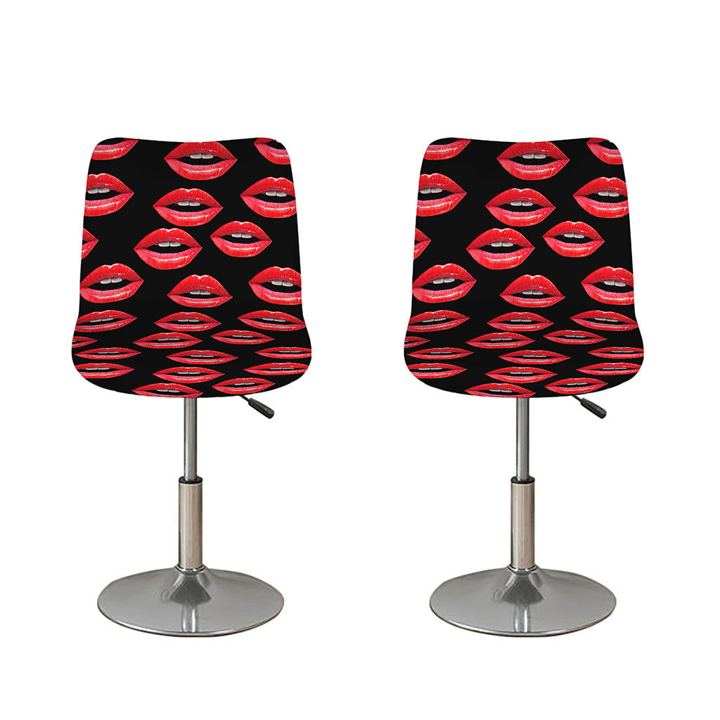 Women's Lips Pattern Print Bar Stool Covers