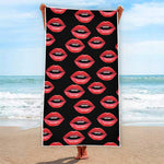 Women's Lips Pattern Print Beach Towel