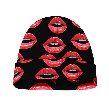 Women's Lips Pattern Print Beanie