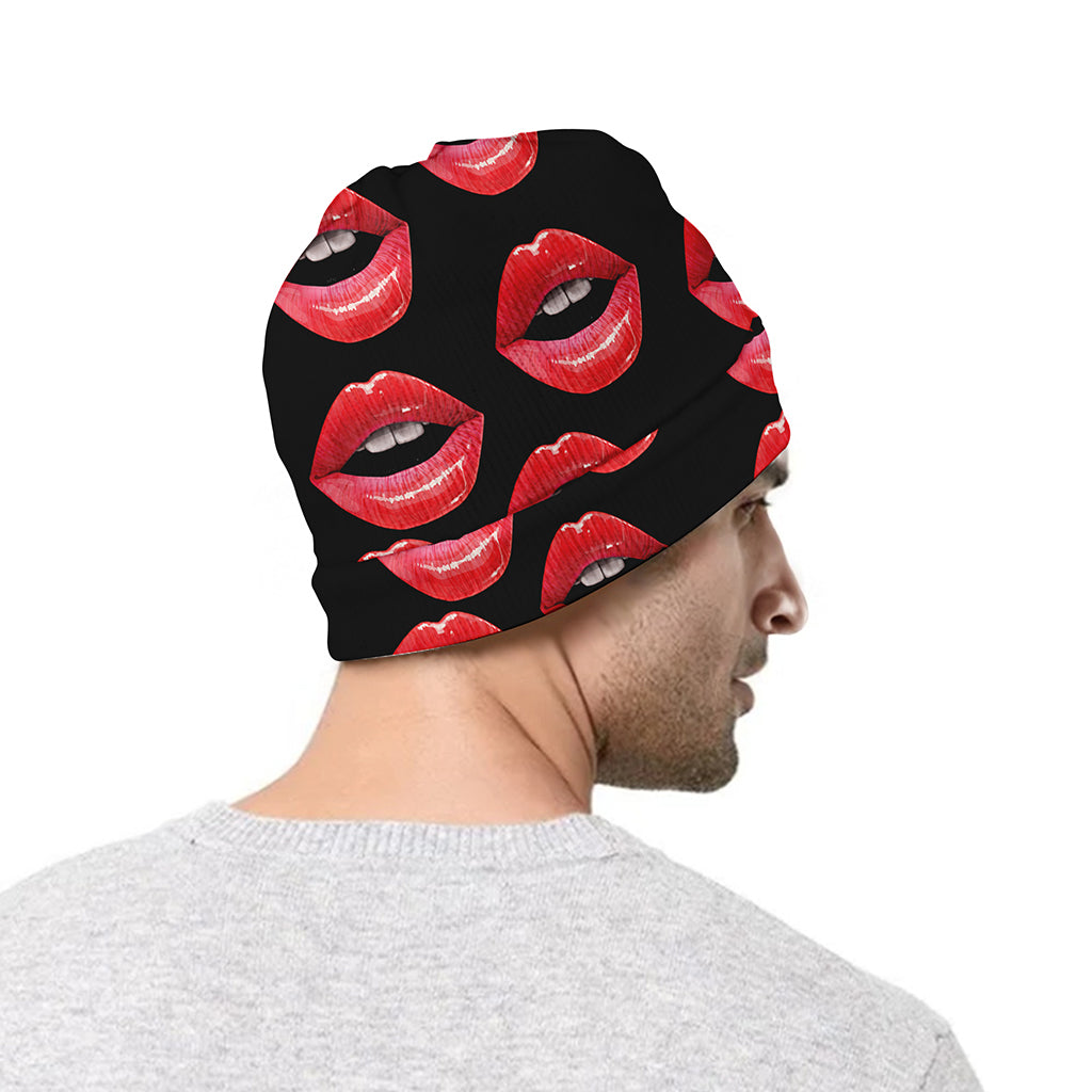 Women's Lips Pattern Print Beanie