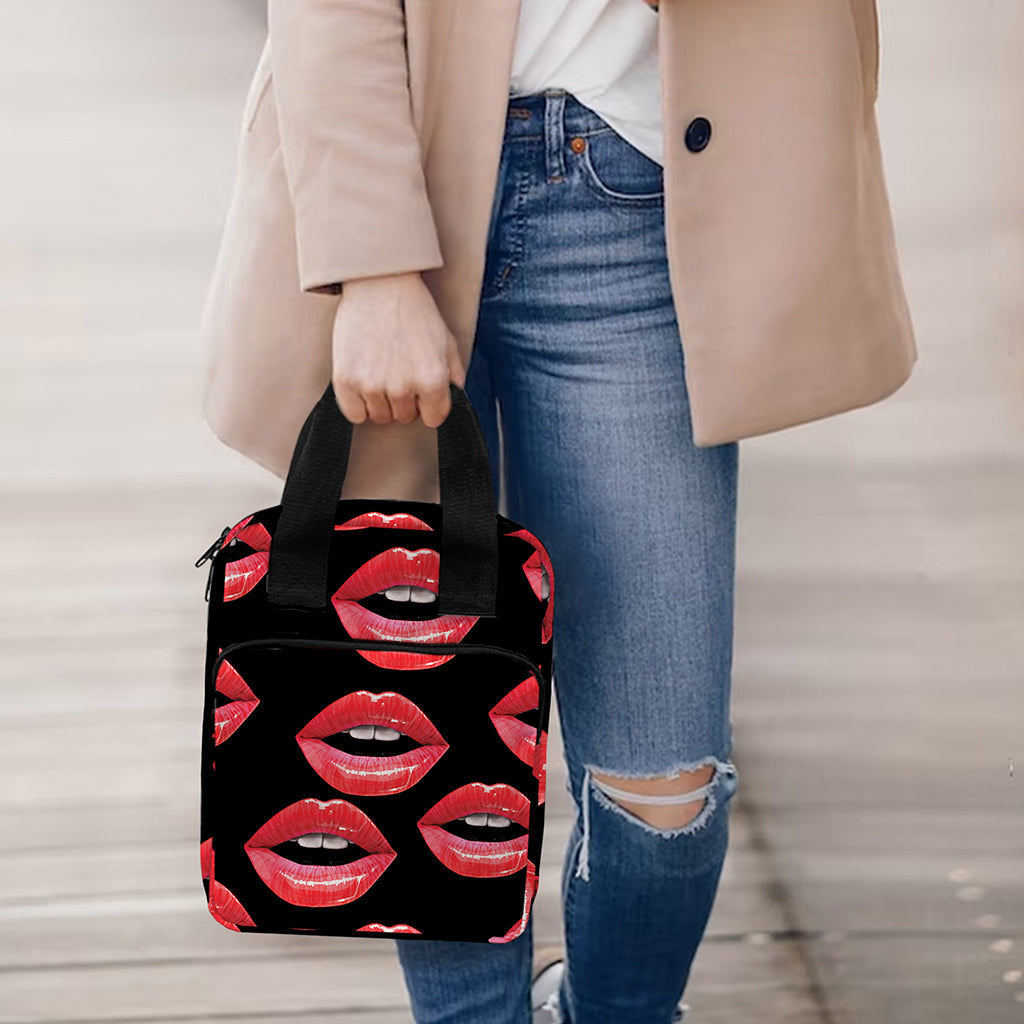 Women's Lips Pattern Print Bible Tote Bag