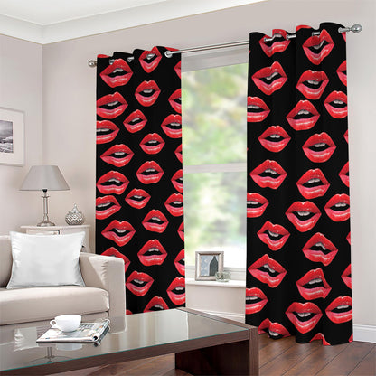 Women's Lips Pattern Print Blackout Grommet Curtains
