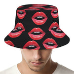 Women's Lips Pattern Print Bucket Hat