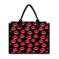 Women's Lips Pattern Print Canvas Tote Bag