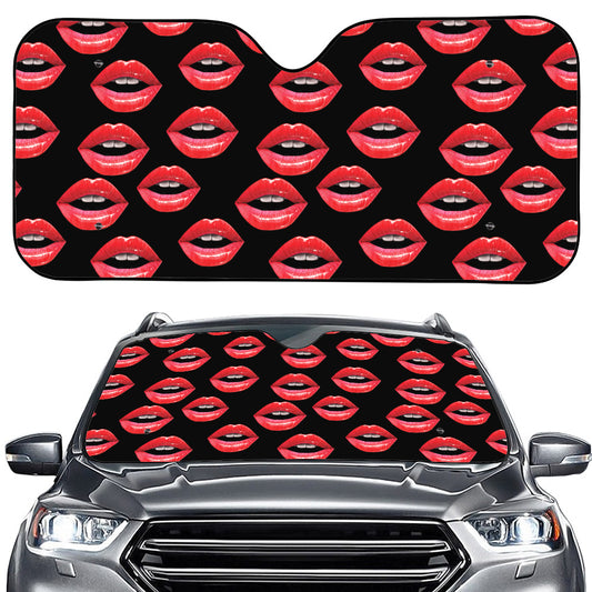 Women's Lips Pattern Print Car Windshield Sun Shade