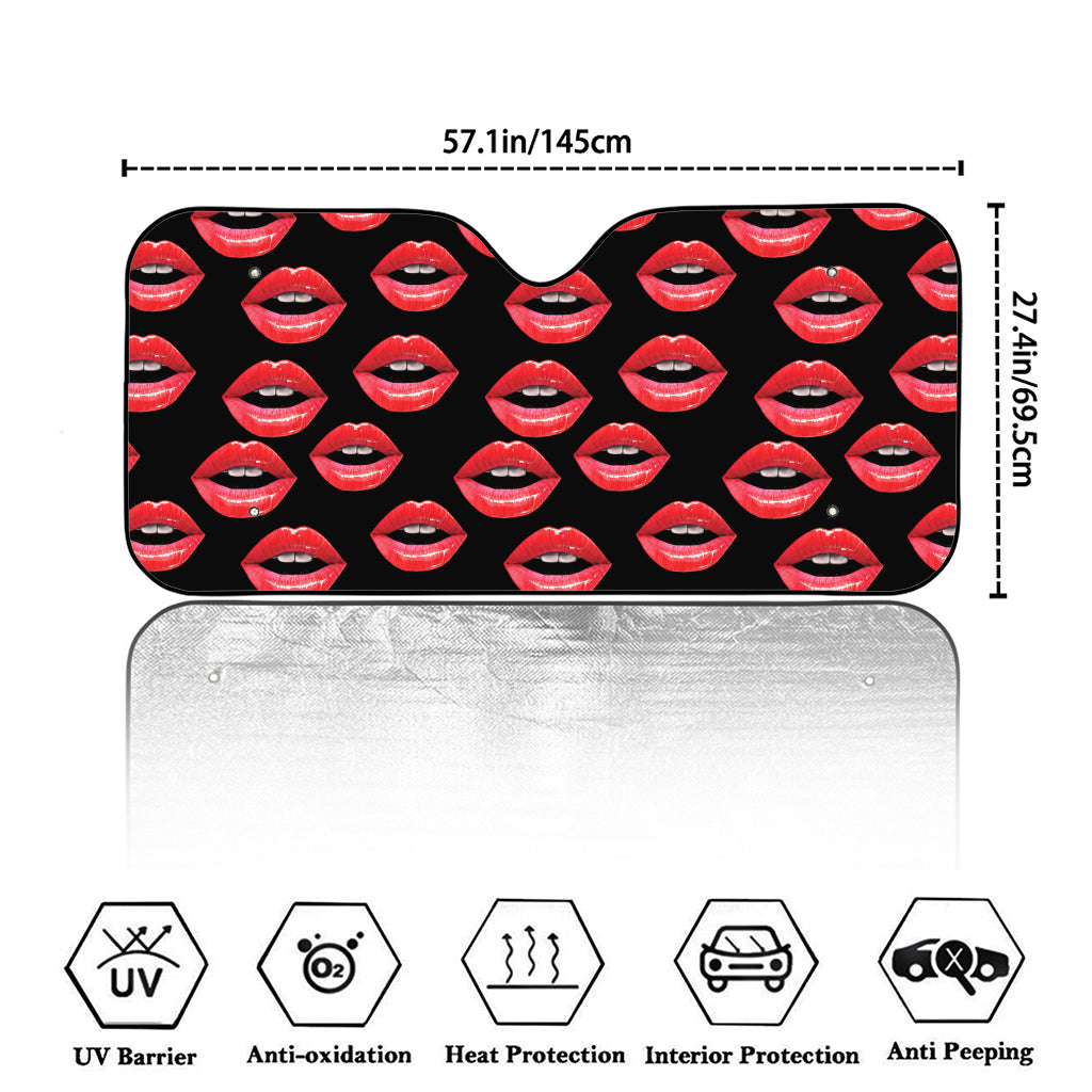 Women's Lips Pattern Print Car Windshield Sun Shade