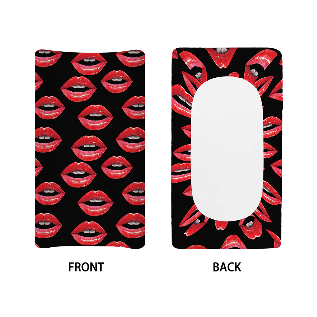Women's Lips Pattern Print Changing Pad Cover