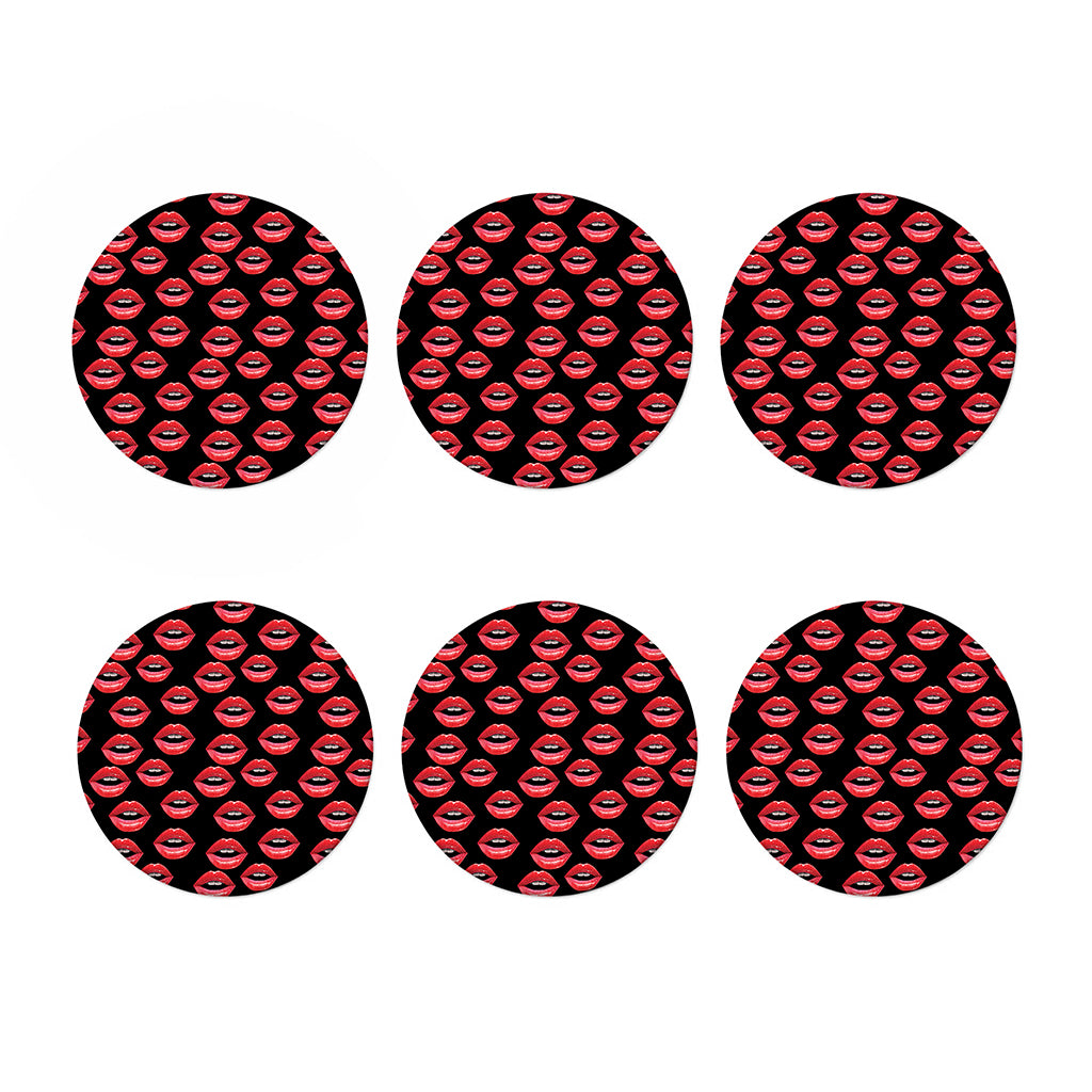 Women's Lips Pattern Print Coaster Set
