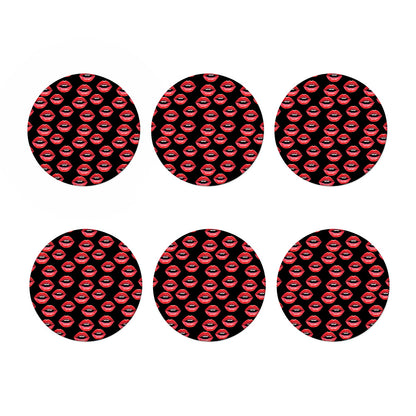 Women's Lips Pattern Print Coaster Set