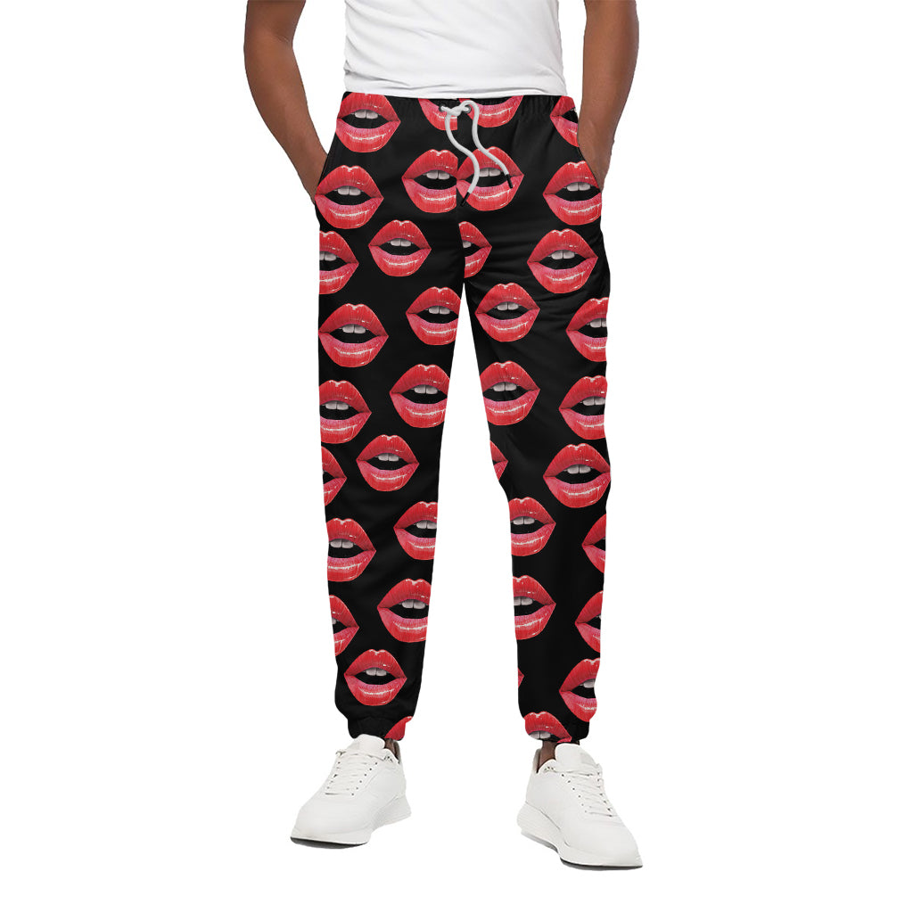Women's Lips Pattern Print Cotton Pants