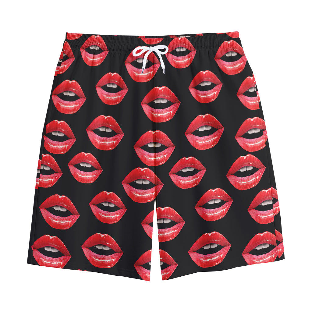 Women's Lips Pattern Print Cotton Shorts