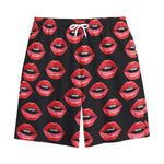 Women's Lips Pattern Print Cotton Shorts