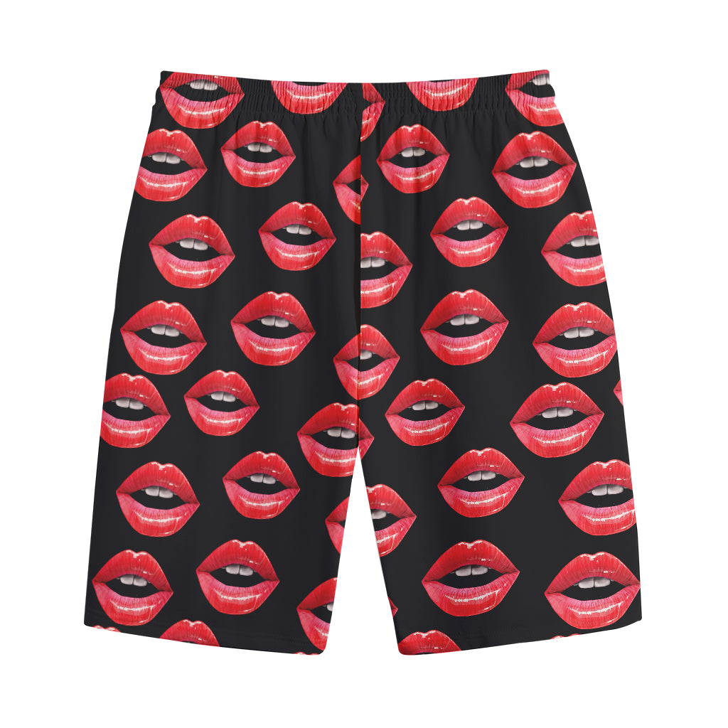Women's Lips Pattern Print Cotton Shorts