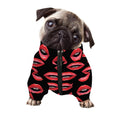 Women's Lips Pattern Print Dog Zip Up Jacket