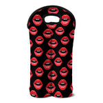 Women's Lips Pattern Print Double Neoprene Wine Tote