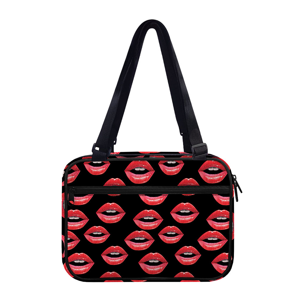 Women's Lips Pattern Print Double Strap Bible Bag