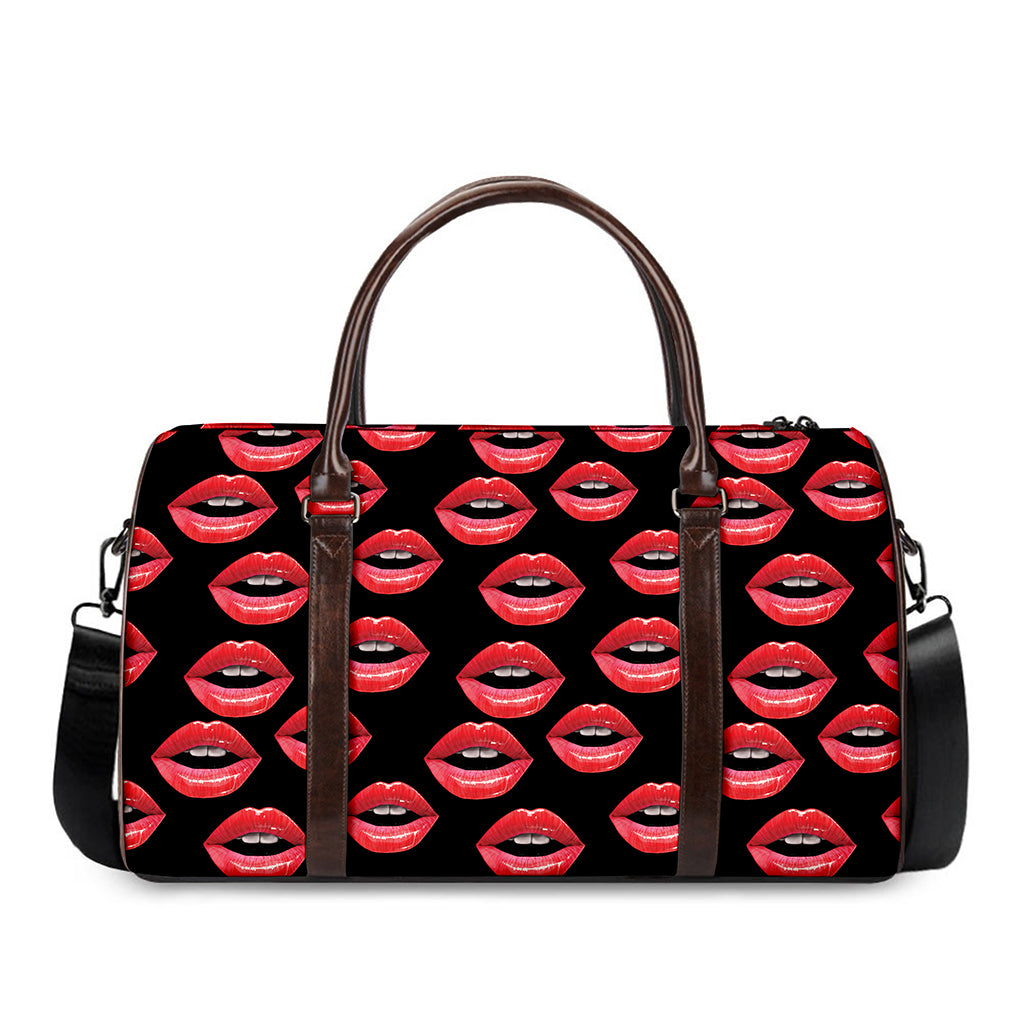 Women's Lips Pattern Print Duffle Bag