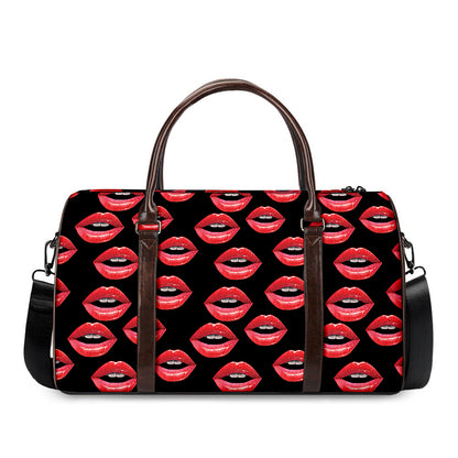 Women's Lips Pattern Print Duffle Bag