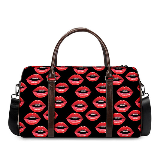 Women's Lips Pattern Print Duffle Bag