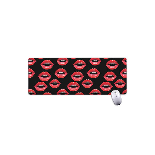 Women's Lips Pattern Print Extended Mouse Pad
