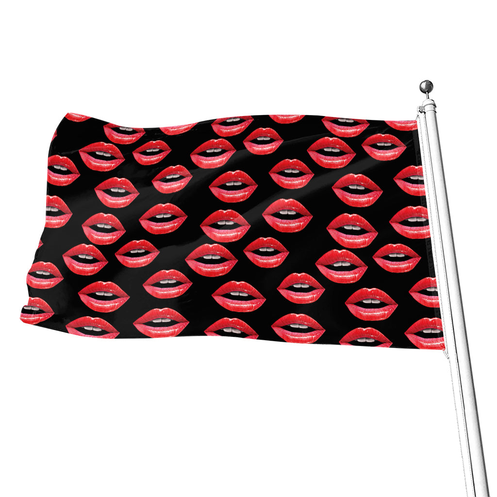 Women's Lips Pattern Print Flag