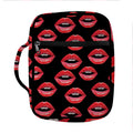 Women's Lips Pattern Print Front Pocket Bible Bag