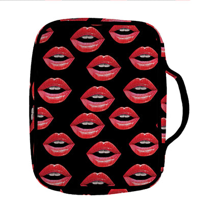 Women's Lips Pattern Print Front Pocket Bible Bag