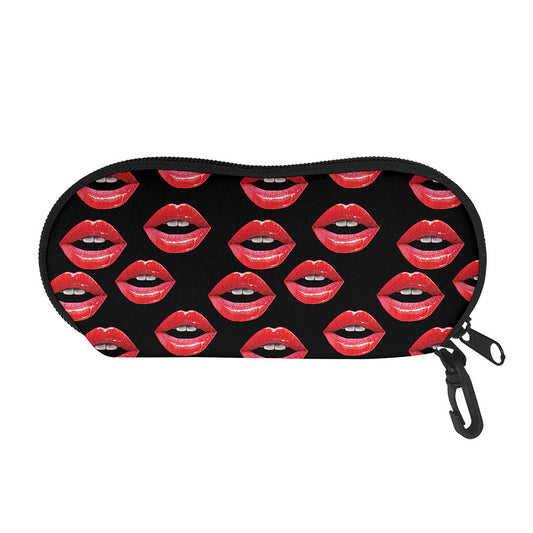 Women's Lips Pattern Print Glasses Case