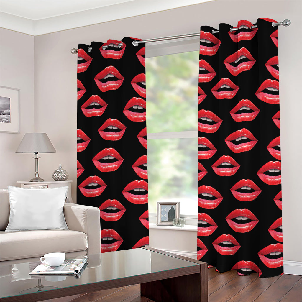 Women's Lips Pattern Print Grommet Curtains