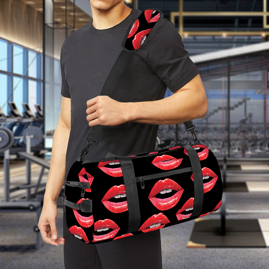 Women's Lips Pattern Print Gym Bag