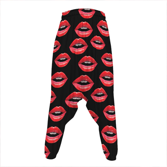 Women's Lips Pattern Print Hammer Pants