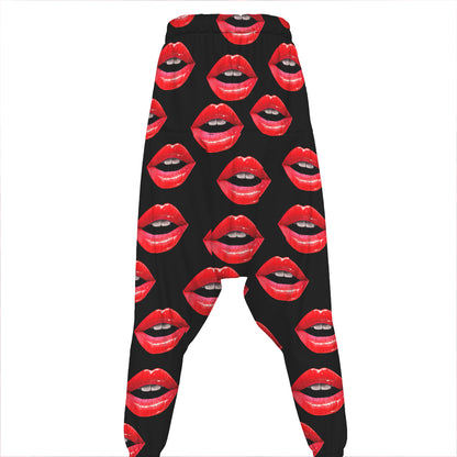 Women's Lips Pattern Print Hammer Pants