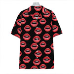 Women's Lips Pattern Print Hawaiian Shirt