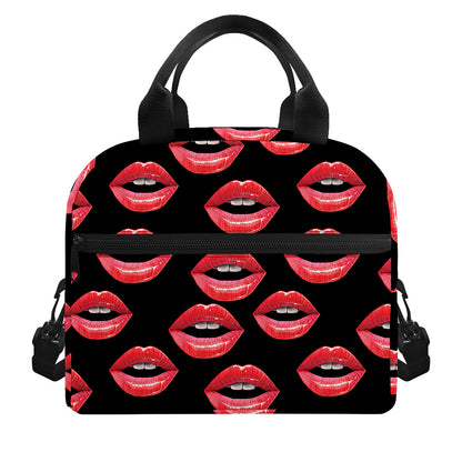 Women's Lips Pattern Print Insulated Lunch Bag