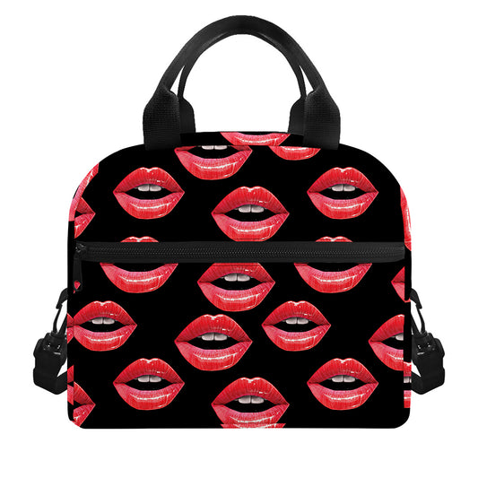 Women's Lips Pattern Print Insulated Lunch Bag
