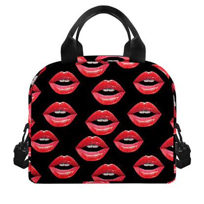 Women's Lips Pattern Print Insulated Lunch Bag