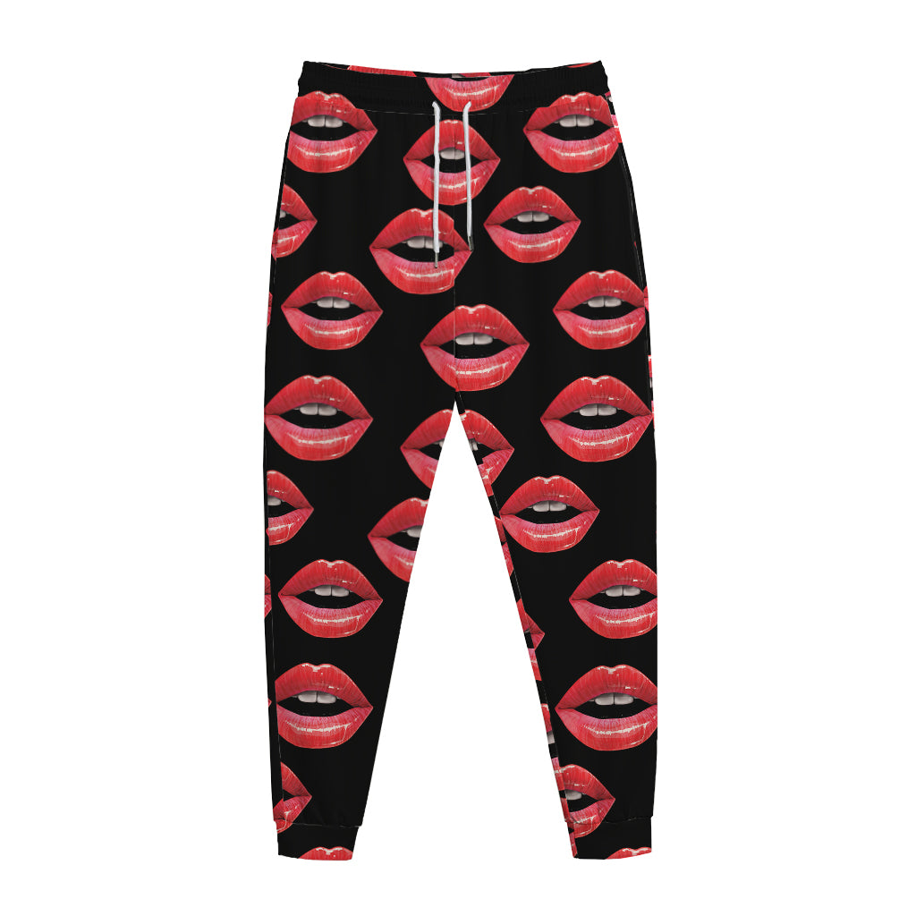 Women's Lips Pattern Print Jogger Pants