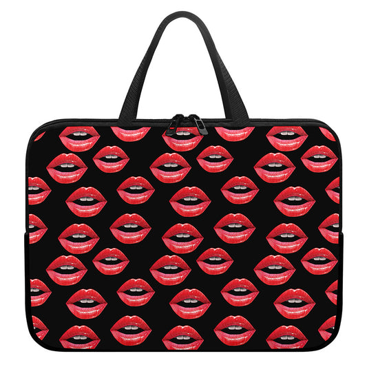 Women's Lips Pattern Print Laptop Sleeve With Handle
