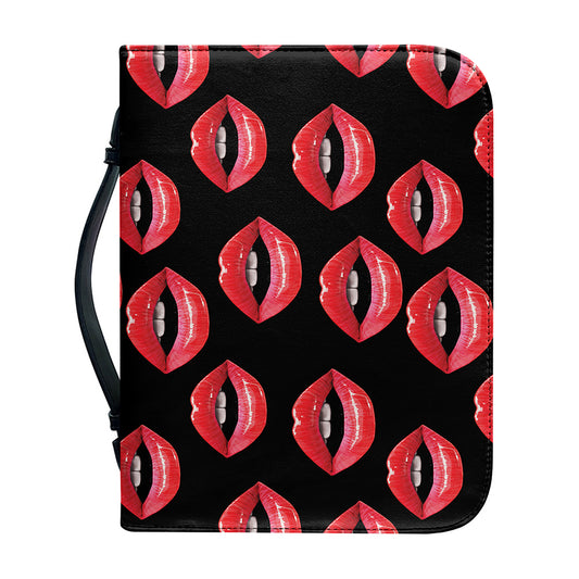 Women's Lips Pattern Print Leather Bible Cover