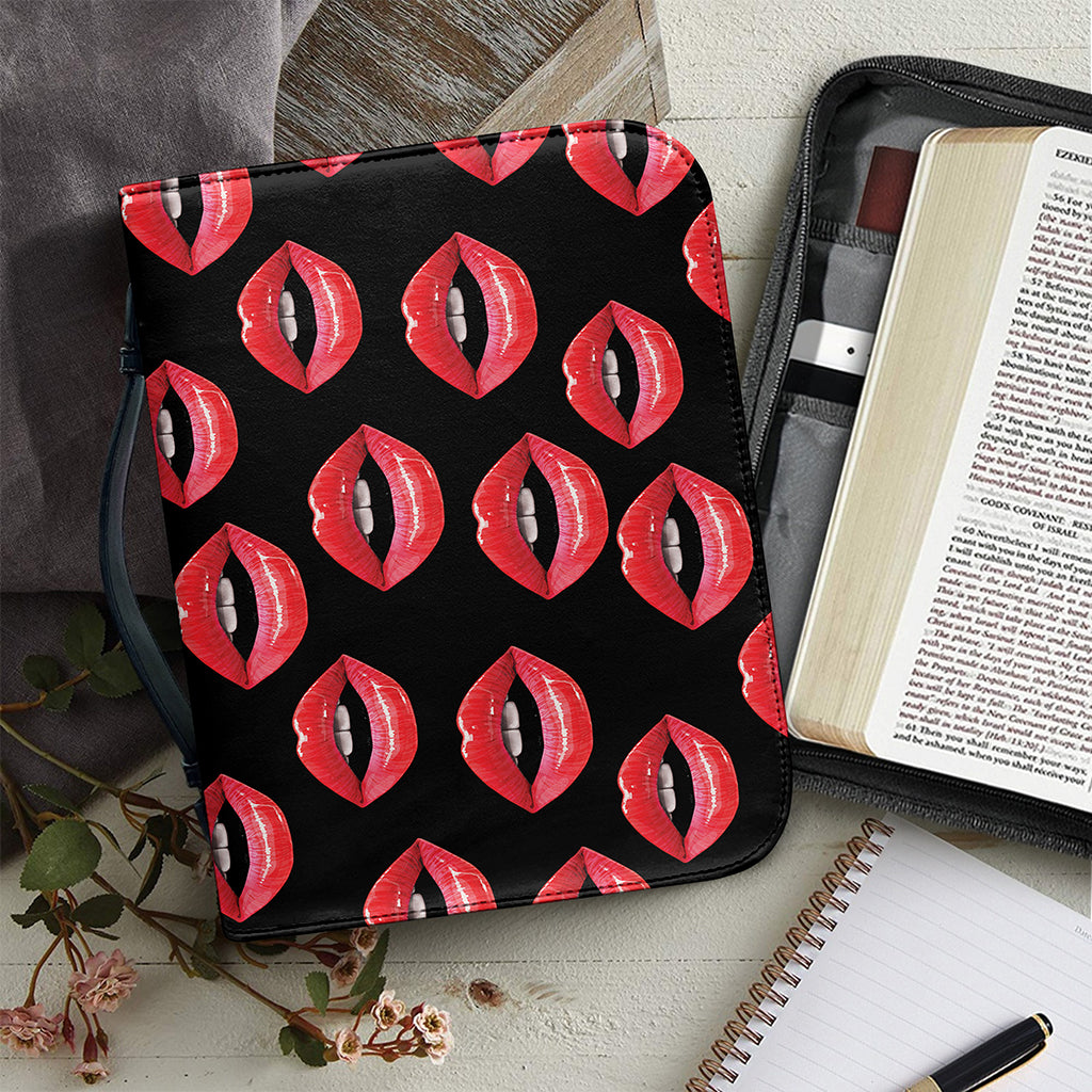 Women's Lips Pattern Print Leather Bible Cover
